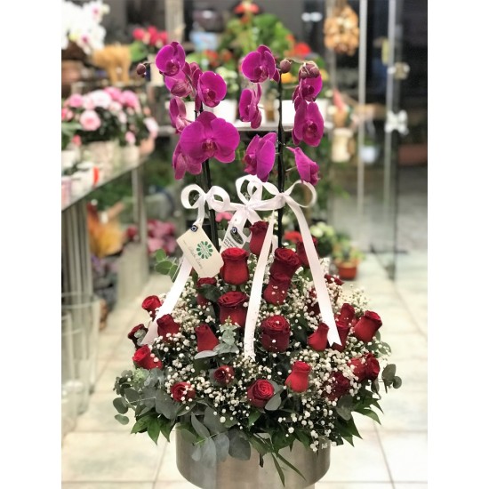 Orkideli Gül Aranjman
