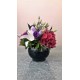 Fanus Cam İçinde lilyum lisianthus Ortanca