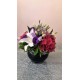 Fanus Cam İçinde lilyum lisianthus Ortanca